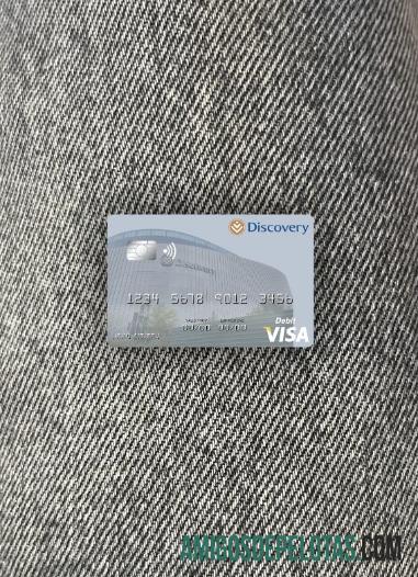 Cartão de débito Visa Discovery Limited da África do Sul Photolook Front exemplo real